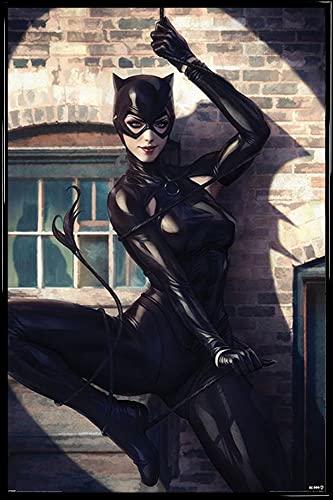 1art1 Catwoman Poster Plakat | Bild und Kunststoff-Rahmen - Spot Light (91 x 61cm) von 1art1
