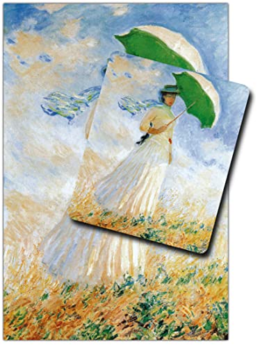 1art1 Claude Monet, Frau Mit Sonnenschirm, 1886 1 Kunstdruck Bild (120x80 cm) + 1 Mauspad (23x19 cm) Geschenkset von 1art1
