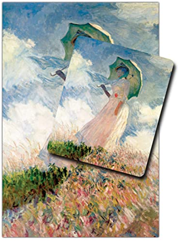 1art1 Claude Monet, Frau Mit Sonnenschirm 1886 1 Kunstdruck Bild (120x80 cm) + 1 Mauspad (23x19 cm) Geschenkset von 1art1