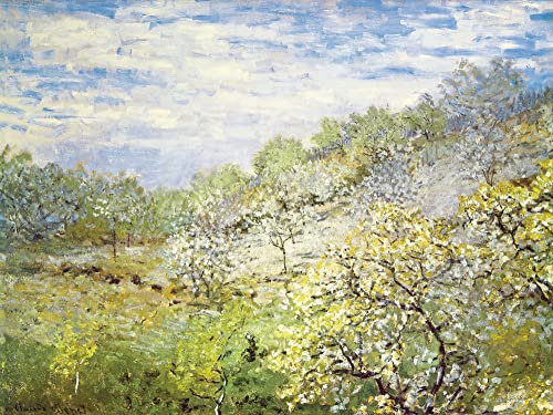 1art1 Claude Monet Apfelbäume In Blüte, 1873, 2-Teilig Selbstklebende Fototapete Poster-Tapete 240x180 cm von 1art1