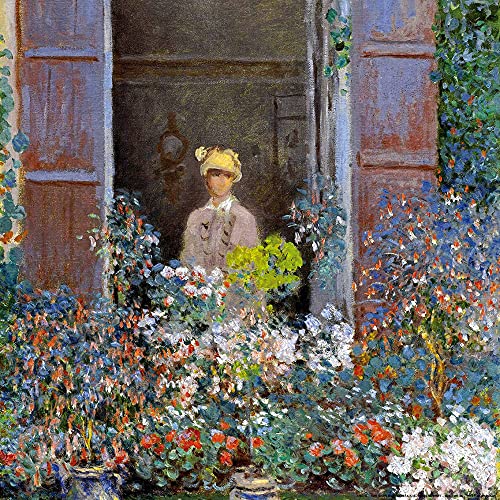 1art1 Claude Monet Poster Camille Monet Am Fenster, Argenteuil, 1873 Kunstdruck Bild 40x40 cm von 1art1