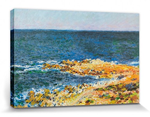 1art1 Claude Monet Poster Das Mittelmeer In Antibes, 1888 Bilder Leinwand-Bild Auf Keilrahmen | XXL-Wandbild Poster Kunstdruck Als Leinwandbild 30x20 cm von 1art1
