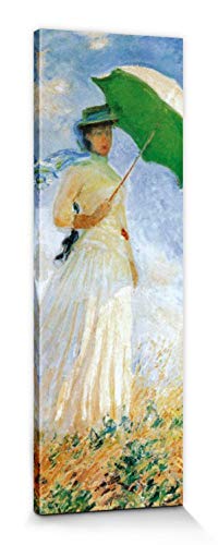 1art1 Claude Monet Poster Frau Mit Sonnenschirm, 1886 Bilder Leinwand-Bild Auf Keilrahmen | XXL-Wandbild Poster Kunstdruck Als Leinwandbild 120x40 cm von 1art1