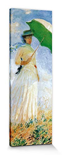 1art1 Claude Monet Poster Frau Mit Sonnenschirm, 1886 Bilder Leinwand-Bild Auf Keilrahmen | XXL-Wandbild Poster Kunstdruck Als Leinwandbild 90x30 cm von 1art1