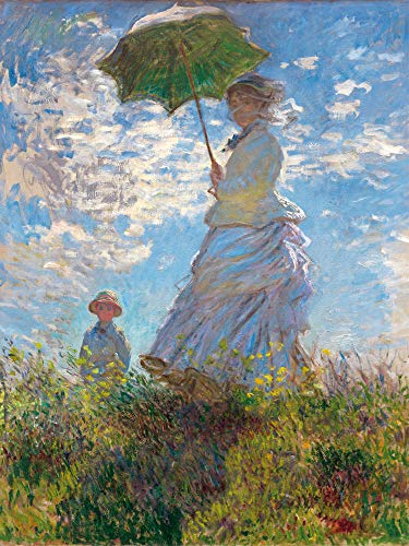 1art1 Claude Monet Poster Frau Mit Sonnenschirm, Madame Monet Mit Ihrem Sohn, 1875 Kunstdruck Bild 80x60 cm von 1art1