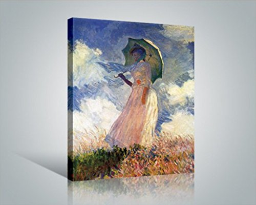 1art1 Claude Monet Poster Frau Mit Sonnenschirm 1886 Bilder Leinwand-Bild Auf Keilrahmen | XXL-Wandbild Poster Kunstdruck Als Leinwandbild 50x40 cm von 1art1