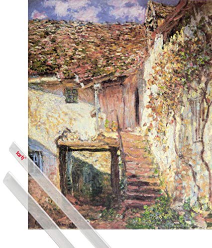 1art1 Claude Monet Kunstdruck (50x40 cm) Die Treppe, 1878 + EIN Paar Posterleisten, Transparent von 1art1
