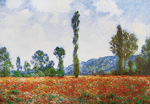 1art1 Claude Monet Mohnblumenfeld In Giverny, 1890, 3-Teilig Selbstklebende Fototapete Poster-Tapete 360x250 cm von 1art1