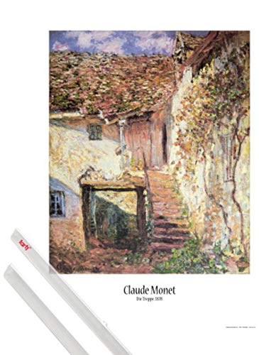 1art1 Claude Monet Plakat | Bild (91x61 cm) Die Treppe, 1878 + EIN Paar Posterleisten, Transparent von 1art1