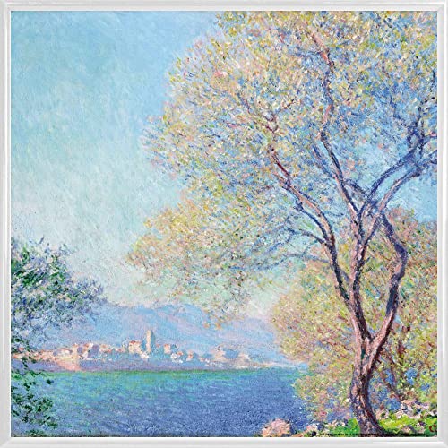 1art1 Claude Monet Poster Kunstdruck Bild und Kunststoff-Rahmen - Blick auf Antibes von La Salis, 1888 (40 x 40cm) von 1art1