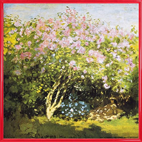 1art1 Claude Monet Poster Kunstdruck Bild und Kunststoff-Rahmen - Blühender Flieder In Der Sonne, 1873 (40 x 40cm) von 1art1