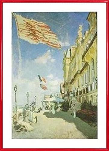 1art1 Claude Monet Poster Kunstdruck Bild und Kunststoff-Rahmen - Hotel des Roches Noires À Trouville (70 x 50cm) von 1art1