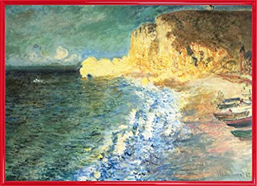 1art1 Claude Monet Poster Kunstdruck Bild und Kunststoff-Rahmen - Morning at Etretat, 1883 (70 x 50cm) von 1art1