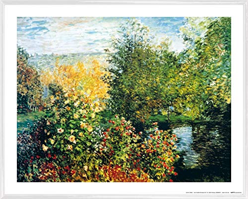 1art1 Claude Monet Poster Kunstdruck Bild und Kunststoff-Rahmen - Stiller Winkel Im Garten Von Montgeron (50 x 40cm) von 1art1