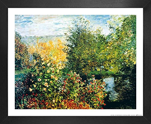 1art1 Claude Monet Poster Kunstdruck Bild und MDF-Rahmen - Stiller Winkel Im Garten Von Montgeron (50 x 40cm) von 1art1