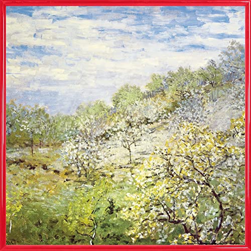 1art1 Claude Monet Poster Kunstdruck Bild und Kunststoff-Rahmen - Apfelbäume In Blüte, 1873 (40 x 40cm) von 1art1