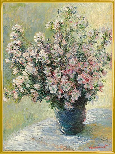 1art1 Claude Monet Poster Kunstdruck Bild und Kunststoff-Rahmen - Blumenstrauß aus Malven, 1881 (80 x 60cm) von 1art1