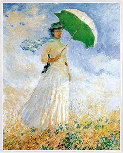 1art1 Claude Monet Poster Kunstdruck Bild und Kunststoff-Rahmen - Frau Mit Sonnenschirm, 1886 (50 x 40cm) von 1art1