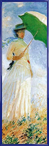 1art1 Claude Monet Poster Kunstdruck Bild und Kunststoff-Rahmen - Frau Mit Sonnenschirm, 1886 (91 x 30cm) von 1art1