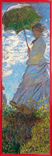 1art1 Claude Monet Poster Kunstdruck Bild und Kunststoff-Rahmen - Frau Mit Sonnenschirm, Madame Monet Mit Ihrem Sohn, 1875 (91 x 30cm) von 1art1