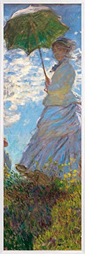 1art1 Claude Monet Poster Kunstdruck Bild und Kunststoff-Rahmen - Frau Mit Sonnenschirm, Madame Monet Mit Ihrem Sohn, 1875 (91 x 30cm) von 1art1