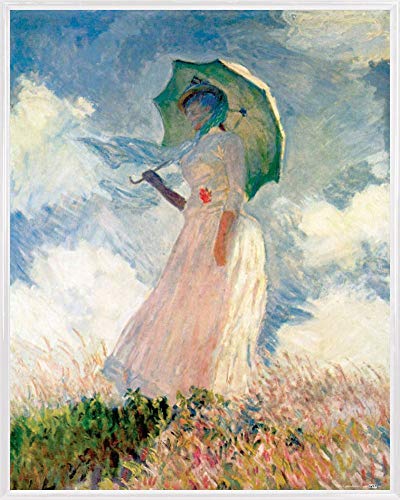 1art1 Claude Monet Poster Kunstdruck Bild und Kunststoff-Rahmen - Frau Mit Sonnenschirm 1886 (50 x 40cm) von 1art1