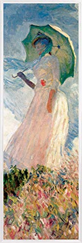 1art1 Claude Monet Poster Kunstdruck Bild und Kunststoff-Rahmen - Frau Mit Sonnenschirm 1886 (91 x 30cm) von 1art1