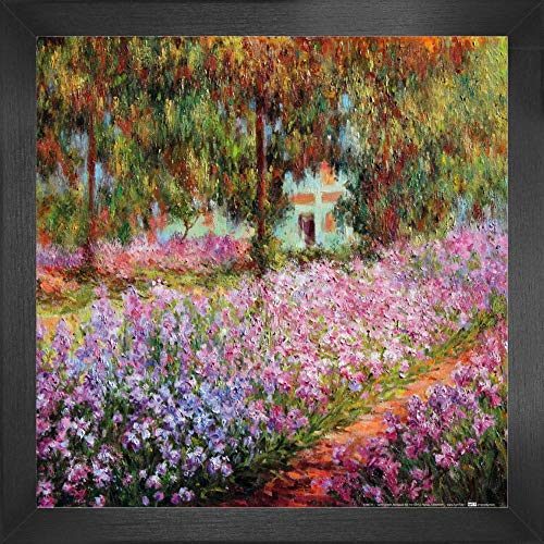 1art1 Claude Monet Poster Kunstdruck Bild und MDF-Rahmen - Der Garten des Künstlers In Giverny, 1900 (40 x 40cm) von 1art1