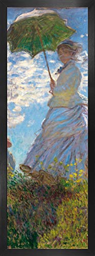 1art1 Claude Monet Poster Kunstdruck Bild und MDF-Rahmen - Frau Mit Sonnenschirm, Madame Monet Mit Ihrem Sohn, 1875 (91 x 30cm) von 1art1