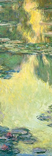 1art1 Claude Monet Poster Seerosen, 1907 (Grün-Gelb) Bilder Leinwand-Bild Auf Keilrahmen | XXL-Wandbild Poster Kunstdruck Als Leinwandbild 120x40 cm von 1art1