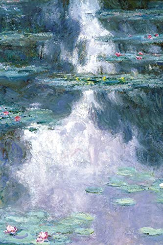 1art1 Claude Monet Poster Seerosen, 1907 (dunkelblau) Bilder Leinwand-Bild Auf Keilrahmen | XXL-Wandbild Poster Kunstdruck Als Leinwandbild 180x120 cm von 1art1