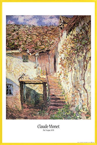 1art1 Claude Monet Poster Plakat | Bild und Kunststoff-Rahmen - Die Treppe, 1878 (91 x 61cm) von 1art1