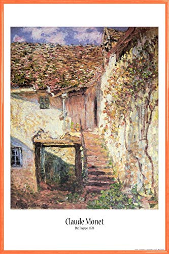 1art1 Claude Monet Poster Plakat | Bild und Kunststoff-Rahmen - Die Treppe, 1878 (91 x 61cm) von 1art1