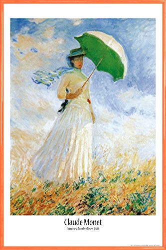 1art1 Claude Monet Poster Plakat | Bild und Kunststoff-Rahmen - Frau Mit Sonnenschirm, 1886 (91 x 61cm) von 1art1