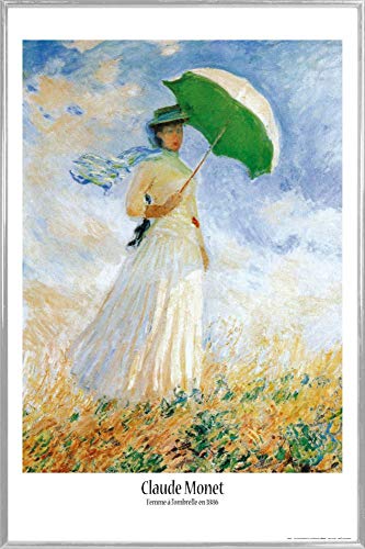 1art1 Claude Monet Poster Plakat | Bild und Kunststoff-Rahmen - Frau Mit Sonnenschirm, 1886 (91 x 61cm) von 1art1