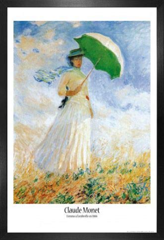 1art1 Claude Monet Poster Plakat | Bild und MDF-Rahmen - Frau Mit Sonnenschirm, 1886 (91 x 61cm) von 1art1