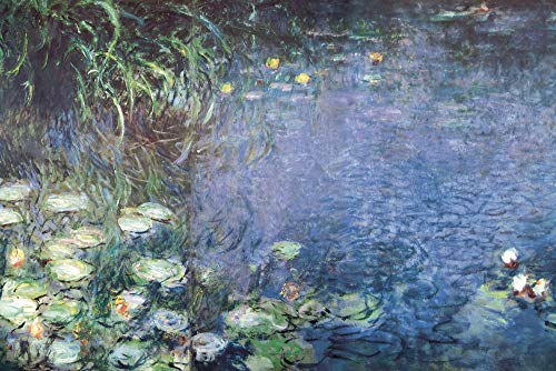 1art1 Claude Monet Poster Seerosen, Morgen Bilder Leinwand-Bild Auf Keilrahmen | XXL-Wandbild Poster Kunstdruck Als Leinwandbild 180x120 cm von 1art1