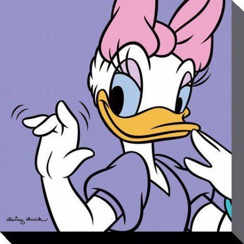 1art1 Daisy Duck Poster Lilac Bilder Leinwand-Bild Auf Keilrahmen | XXL-Wandbild Poster Kunstdruck Als Leinwandbild 80x80 cm von 1art1