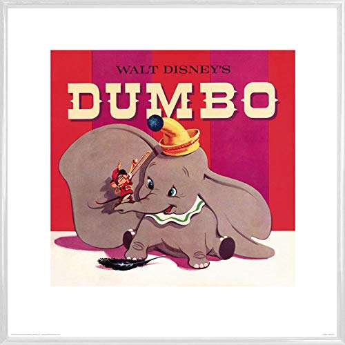 1art1 Dumbo Poster Kunstdruck Bild und Kunststoff-Rahmen - Disney (40 x 40cm) von 1art1