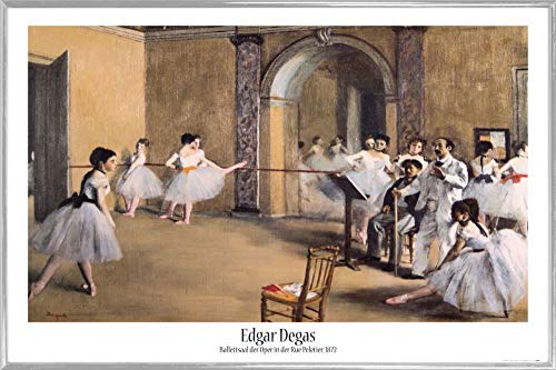 1art1 Edgar Degas Poster Plakat | Bild und Kunststoff-Rahmen - Ballettsaal Der Oper In Der Rue Peletier, 1872 (91 x 61cm) von 1art1