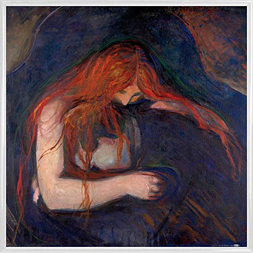 1art1 Edvard Munch Poster Kunstdruck Bild und Kunststoff-Rahmen - Vampir, 1895 (40 x 40cm) von 1art1