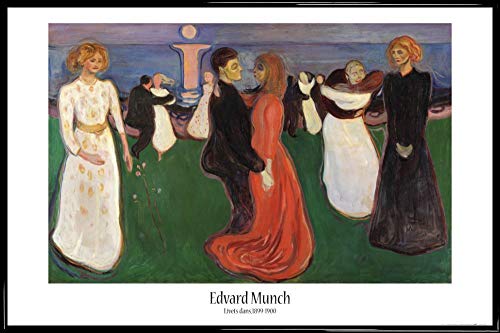 1art1 Edvard Munch Poster Plakat | Bild und Kunststoff-Rahmen - Der Tanz des Lebens, 1899 (91 x 61cm) von 1art1