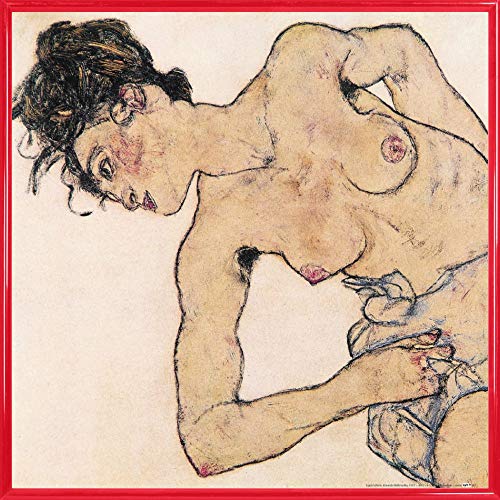 1art1 Egon Schiele Poster Kunstdruck Bild und Kunststoff-Rahmen - Kniende Halbnackte, 1917 (40 x 40cm) von 1art1