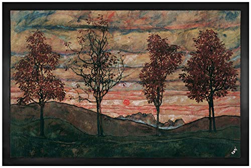 1art1 Egon Schiele Vier Bäume, Kastanienallee im Herbst, 1917 Fußmatte Dekomatte Innenbereich | Design Türmatte 60x40 cm von 1art1