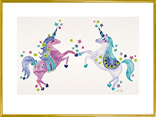 1art1 Einhörner Poster Kunstdruck Bild und Kunststoff-Rahmen - Unicorns, Cat Coquillette (80 x 60cm) von 1art1