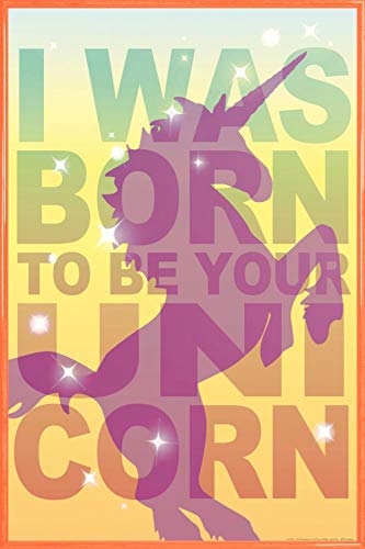 1art1 Einhörner Poster Plakat | Bild und Kunststoff-Rahmen - I was Born to Be Your Unicorn (91 x 61cm) von 1art1