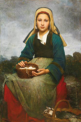 1art1 Emile Auguste Hublin XXL Poster Junges Mädchen Mit Einem Korb Voller Eiern, 1874 Plakat | Bild 120x80 cm von 1art1
