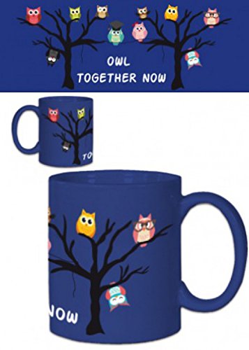 1art1 Eulen Owl Together Now, Nachtblau Foto-Tasse Kaffeetasse 9x8 cm von 1art1