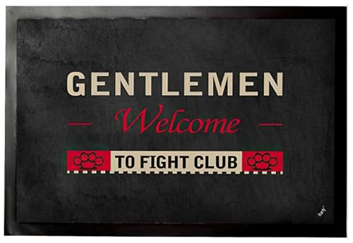 1art1 Fight Club Gentlemen Welcome to Fight Club Fußmatte Dekomatte Innenbereich | Design Türmatte 60x40 cm von 1art1