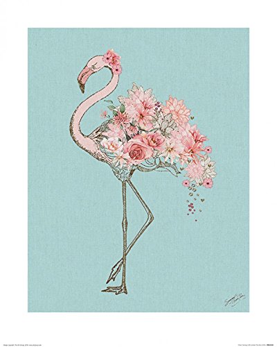 1art1 Flamingos Poster Floral Flamingo, Summer Thornton Kunstdruck Bild 50x40 cm von 1art1